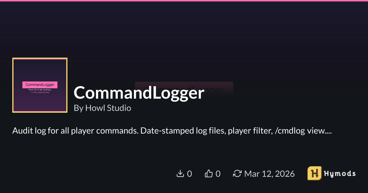 CommandLogger - By Howl Studio | Hymods